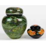 (lot of 2) Lundberg Studios Daniel Salazar paperweight vase group, consisting of a diminutive vessel