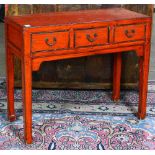 Chinese Red Lacquered Desk