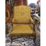 Ralph Lauren "Provence" fireside armchair, having Ralph Lauren upholstery with nail head accents,