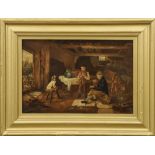 British Folk Art School (19th century), Untitled (Barnyard Concert), oil on canvas, unsigned,