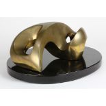Gordon Newell (American, 1905-1998), Untitled (Abstract Form), bronze sculpture on swivel marble