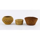 (lot of 3) Basketry group, consisting of Arts and Crafts, Tsimsian and Pacific Northwest examples,