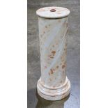 Faux marble painted columnar pedestal, 32"h