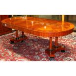 Empire style dining table by Baker Furniture Co., the extension dining table, with (2) leaves,