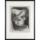 Sonia S. Hahn (American, 20th century), “Chung-Ok,” 1981, charcoal drawing, pencil signed lower