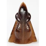 Daum France limited edition pate de verre glass figural sculpture, depicting an Art Deco style