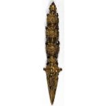 Sino-Tibetan ritual dagger (purbha), the handle stacked with three tiers of Dharmapala, and the