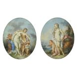 (lot of 2) European School (18th century), Nude with Putti & Nudes with Puttis, gouaches and