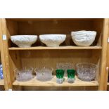 (lot of 9) Assorted crystal and porcelain table items, including (3) Lenox porcelain serving