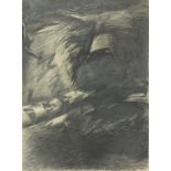 Ron Westman (American, 20th century), "Untitled (Dog with Stick in Mouth)" pencil on paper,