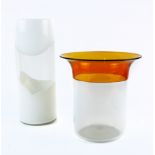 (lot of 2) Italian Salviati Murano art glass group, consisting of a cylindrical vessel retains