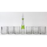 (lot of 7) Val St. Lambert crystal group, consisting of (6) tumblers, together with a decanter