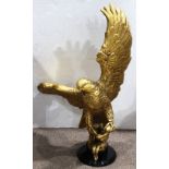 Jean Terriere (French, b. 1934), Falcon, gilded bronze sculpture, signed lower right, overall (
