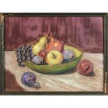 Still Life with Fruit Bowl, watercolor, signed "D. Page" lower right, 20th century, overall (with