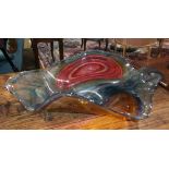 Bob Crooks blown glass bowl, in the manner of Chihuly, having a flared rim, with polychrome