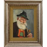 Fritz Muller (German, 1913-1972), Man with Pipe, oil on board, signed upper left, overall (with