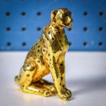 Victor (Trader Vic) Bergeron (American, 1902-1984), Seated Cheetah, bronze (gilded) sculpture,