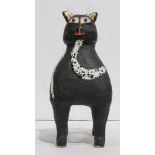 Leslie Safarik (American, 20th century), Black Cat, 1986, painted ceramic sculpture, signed and