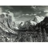 Ansel Adams (American, 1902–1984), Yosemite Valley View with El Capitan and Half Dome, gelatin