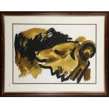 (lot of 2) Thomas (Austin) Hardy (American, b. 1921), Golden Bear Studies, 1979, ink and ink