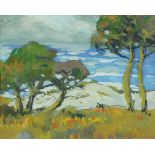 Mary DeNeale Morgan (American, 1868-1948), Ocean Dunes and Cypress, Carmel, circa 1920, gouache on