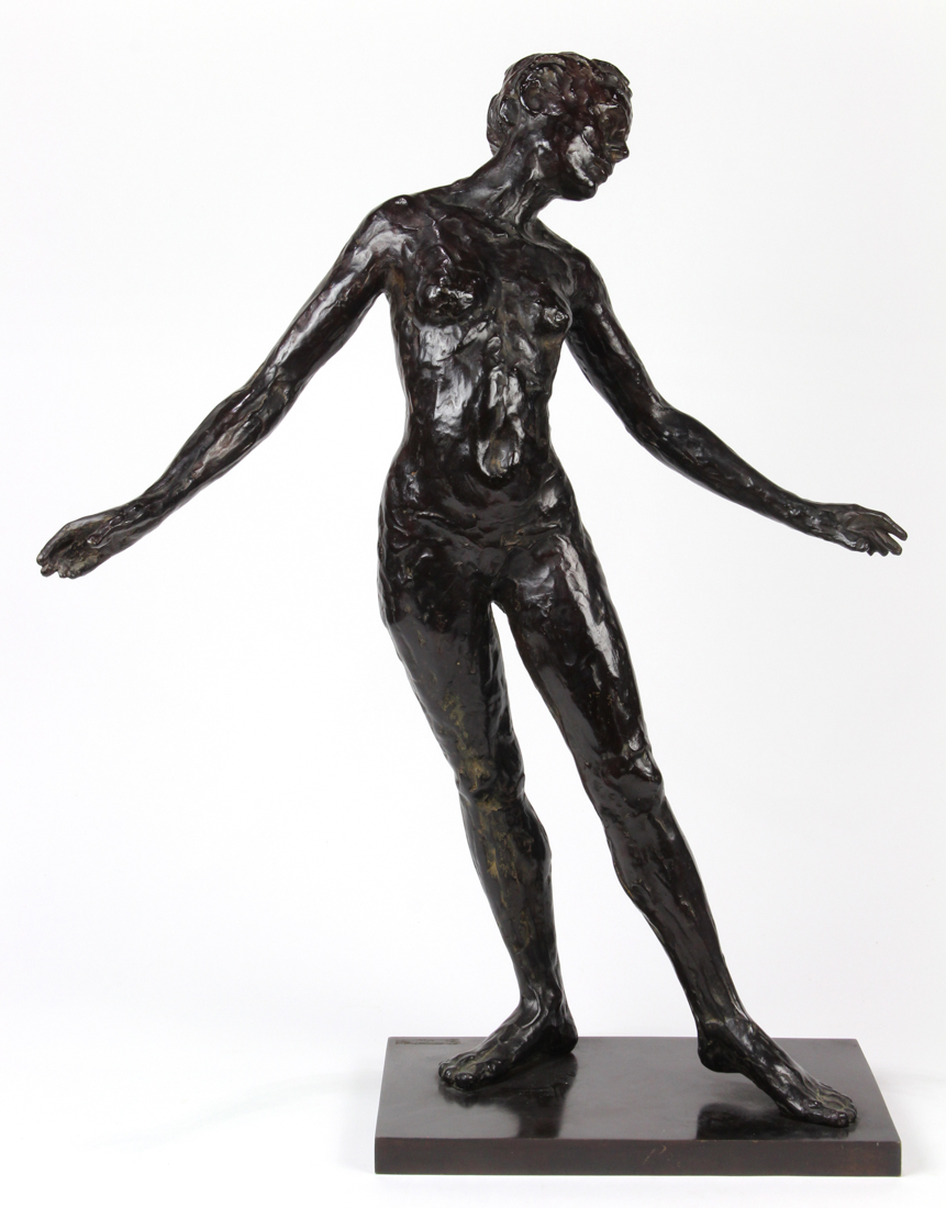 Paul Theodore Granland (American, 1925-2003), Standing Nude, bronze sculpture, signed on base,