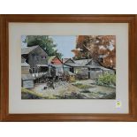 Louise V. Ogren (American, 1909-2005), Backyards, watercolor, signed lower right, overall (with