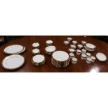 (lot of 77) Coalport porcelain service in the "Red Wheat" pattern, consisting of (16) dinner plates,