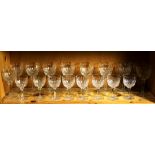 (lot of 18) Tudor crystal stemware, in the "Catherine III" pattern, consisting of (10) water