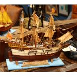 Model of the three masted ship "Mayflower", 22"l. Provenance: Property from the Spenger's Fish