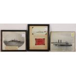 (lot of 7) Assorted photographs and prints of photographs including Southern Pacific Alameda Boat, a