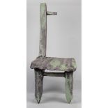 Sue Israel (American, 20th century), Chair, painted ceramic sculpture, unsigned, overall: 28.5"h x