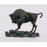 American School (20th Century), Dakota Bull, bronze sculpture, unsigned, overall: 6.75"h x 7.5"w x