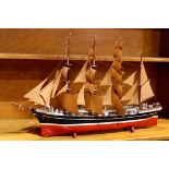 "Parma" ships model, a four masted sailing Barque, 18"h