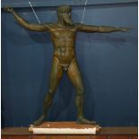 Zeus, painted plaster sculpture, unsigned, 20th century, 84"h x 85"w x 14"d. Provenance: Stanford