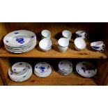 (lot of 47) Royal Copenhagen partial porcelain table service, in the "Blue Flower Braided"