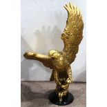 Jean Terriere (French, b. 1934), Falcon, gilded bronze sculpture, signed lower right, overall (