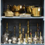 (lot approx. 40) Collection of bass, sterling silver and silver plate decorative objects, comprising