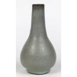 Chinese Guan-type ceramic bottle vase, the cylindrical neck splayed toward the pear shaped body,