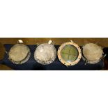 (lot of 4) Porthole group with covers, each of circular form, 17"w