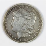 1893 (CC) Carson City Morgan Silver Dollar VF