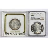 (lot of 2) Morgan silver dollars, 1878 7TF, reverse of 1879 NGC 62, 1878 7/8 strong tail feathers