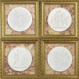 (lot of 4) Neoclassical style framed roundels, after Thorvaldsen, each circular roundel mounted