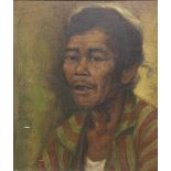 Dullath (Indonesian, 1919-1996), Portrait of a Man, oil on canvas (laid down on board), signed lower