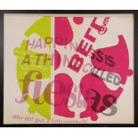 Sister Corita Kent (American, 1918-1986), "Happiness is a Thing Called Fiesta," screenprint,