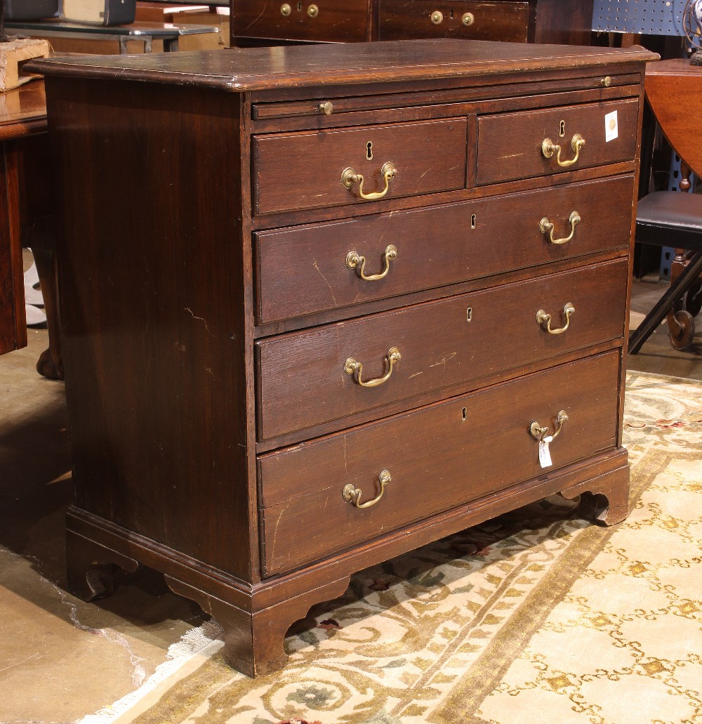 Georgian chest of drawers, the rectangular top over a (5) drawer case and rising bracket feet, 33" - Image 2 of 2