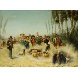 Gaetano Mormile (Italian, 1839-1890), “Gypsy Wedding,” oil on canvas, signed lower right, canvas: