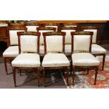 (lot of 10) French Empire style mahogany side chairs, late 19th/early 20th century, each having a