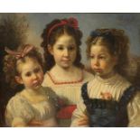 Attrubuted to Karl Joseph Begas (German, 1794-1854), Sisters, 1818, oil on canvas, bears signature