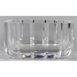 Orrefors crystal centerpiece bowl, in the "Stenhammar" pattern, having vertical cut pattern, 5"h x